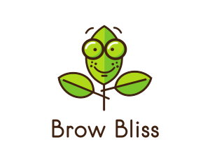 Cute Nerd Plant logo design