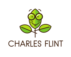 Cute Nerd Plant logo design