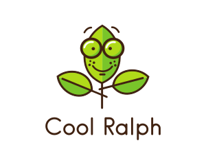 Cute Nerd Plant logo design