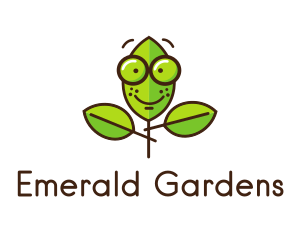 Cute Nerd Plant logo design