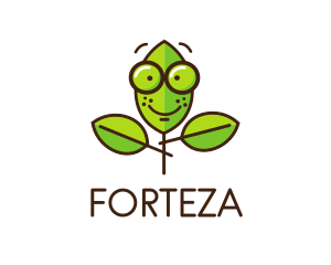 Cute Nerd Plant logo design