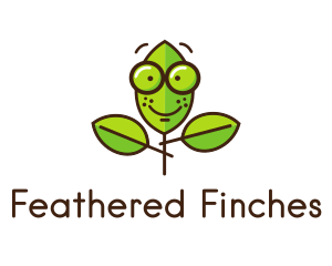 Cute Nerd Plant logo design