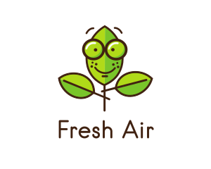 Cute Nerd Plant logo design