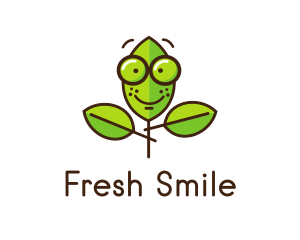 Cute Nerd Plant logo design