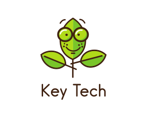 Cute Nerd Plant logo design