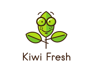 Cute Nerd Plant logo design