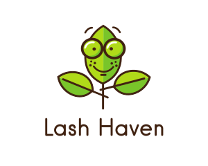 Cute Nerd Plant logo design