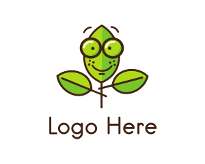 Arborist - Cute Nerd Plant logo design