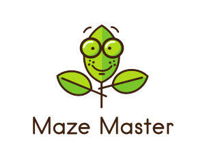 Cute Nerd Plant logo design