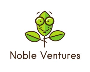 Cute Nerd Plant logo design