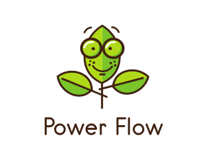 Cute Nerd Plant logo design