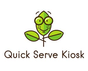 Cute Nerd Plant logo design