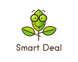 Cute Nerd Plant logo design