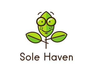 Cute Nerd Plant logo design