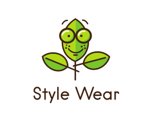 Cute Nerd Plant logo design