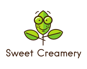 Cute Nerd Plant logo design