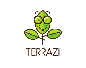 Cute Nerd Plant logo design