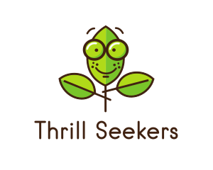 Cute Nerd Plant logo design