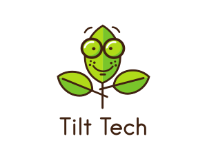 Cute Nerd Plant logo design