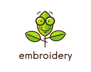 Cute Nerd Plant logo design