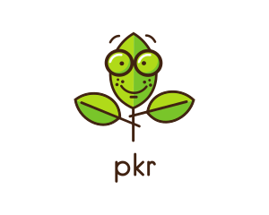 Cute Nerd Plant logo design