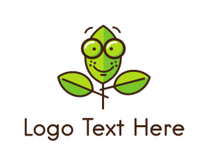 Cute Nerd Plant Logo