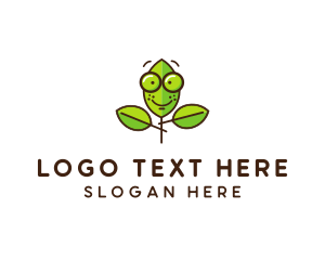 Cute Nerd Plant logo design