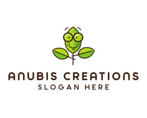 Cute Nerd Plant logo design