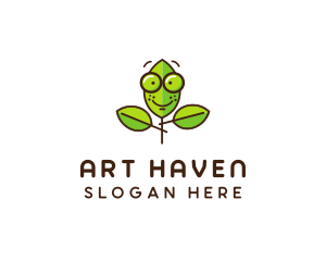 Cute Nerd Plant logo design