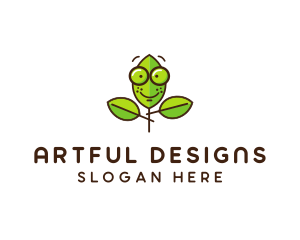 Cute Nerd Plant logo design