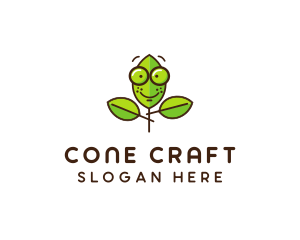 Cute Nerd Plant logo design