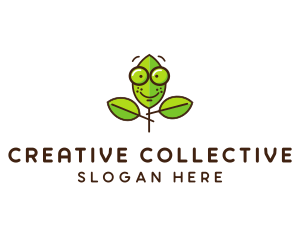 Cute Nerd Plant logo design