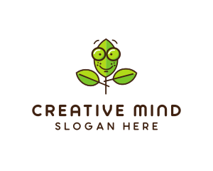 Cute Nerd Plant logo design