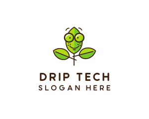 Cute Nerd Plant logo design