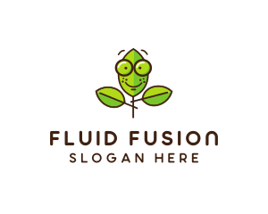 Cute Nerd Plant logo design