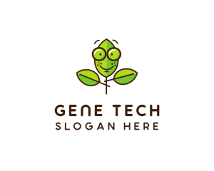 Cute Nerd Plant logo design