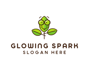 Cute Nerd Plant logo design