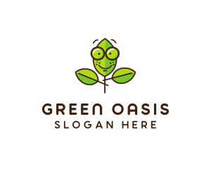 Cute Nerd Plant logo design