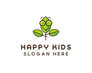 Cute Nerd Plant logo design