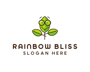 Cute Nerd Plant logo design