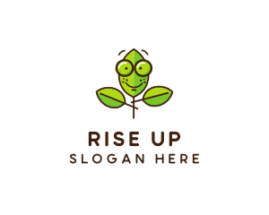 Cute Nerd Plant logo design