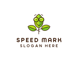 Cute Nerd Plant logo design