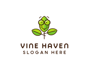 Cute Nerd Plant logo design