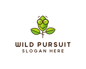 Cute Nerd Plant logo design