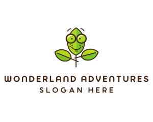 Cute Nerd Plant logo design