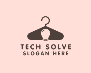 Solution - Clothes Hanger Bulb logo design