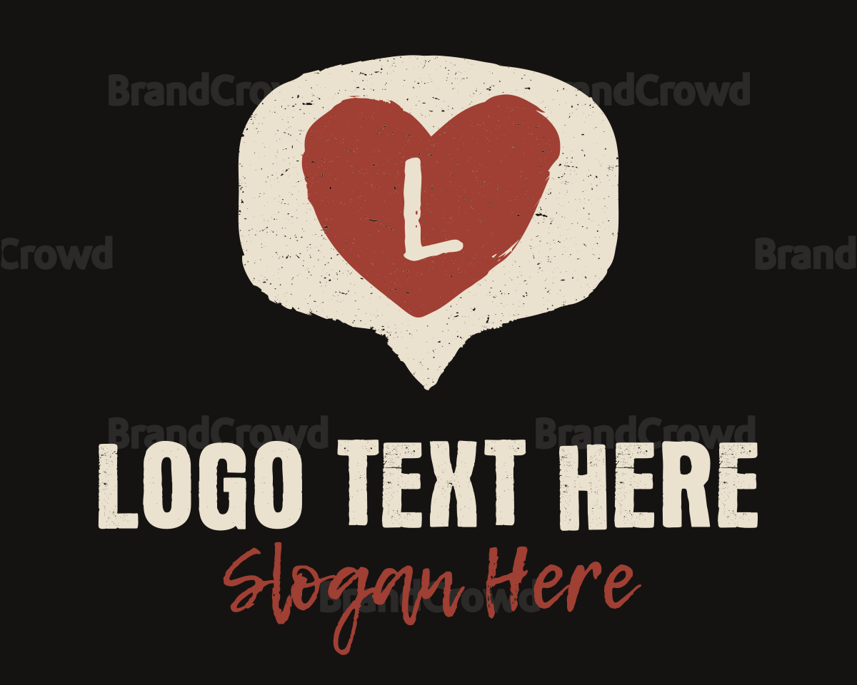Rustic Heart Chat Letter Logo