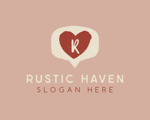 Rustic Heart Chat logo design