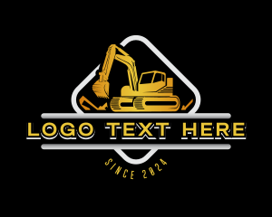 Backhoe - Industrial Construction Excavator logo design