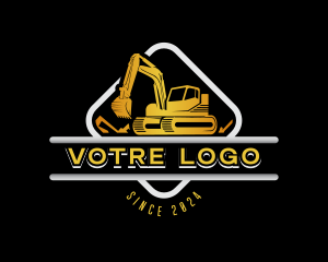 Excavation - Industrial Construction Excavator logo design